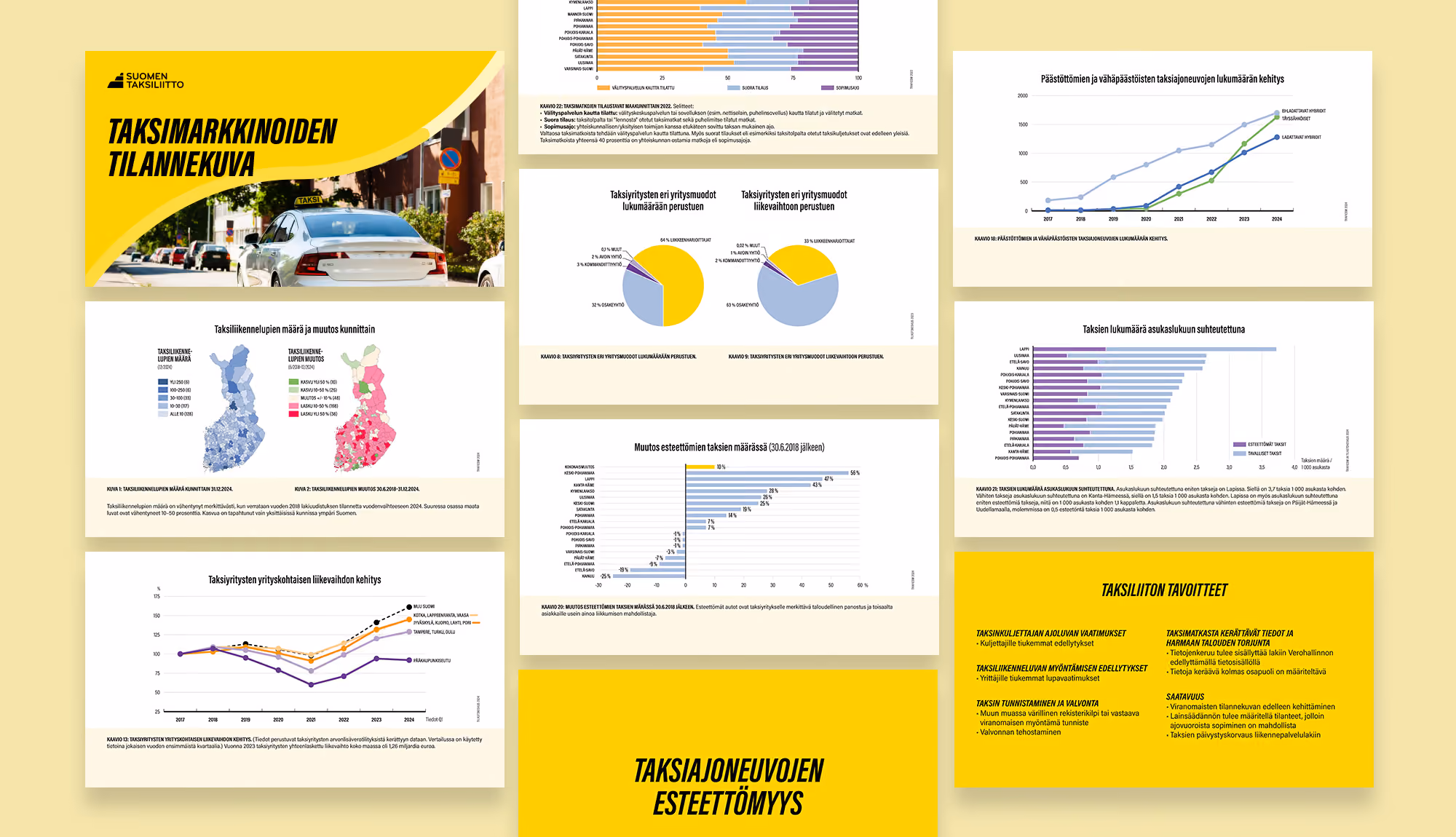 Tilastojulkaisun suunnittelu ja taitto, tiedon visualisointi ja infografiikka. Näkymiä pdf-julkaisusta.