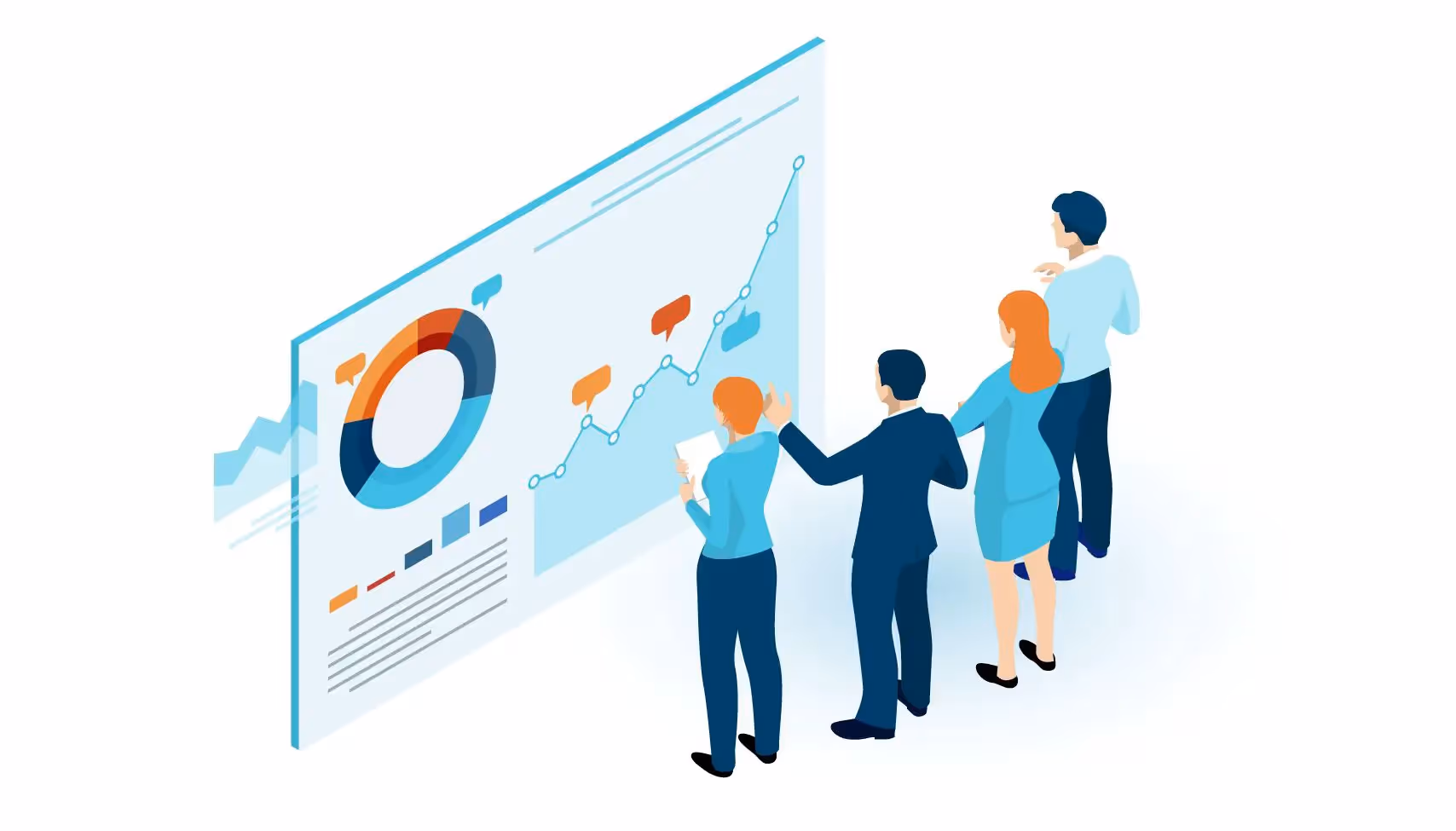 Leaders viewing and discussing software engineering productivity metrics banner image