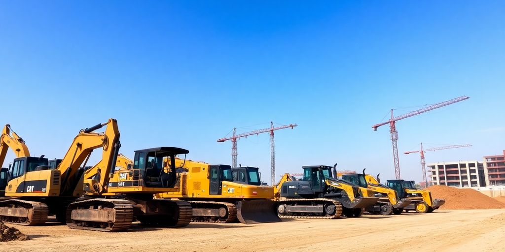 Heavy machinery on construction site.