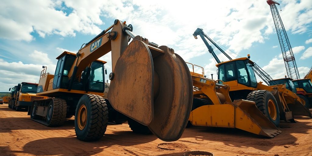 Heavy machinery on a construction site.