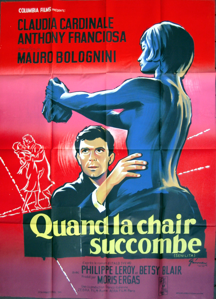 1962 French SS/Folded (47x63in) Careless poster designed by Boris Grinsson & printed by Affiches et Publicité. Film directed by Mauro Bolognini, starring Anthony Franciosa, Claudia Cardinale, Betsy Blair, Philippe Leroy, Raimondo Magni, Aldo Bufi Landi, Nadia Marlowa, John Stacy, Franca Mazzoni.