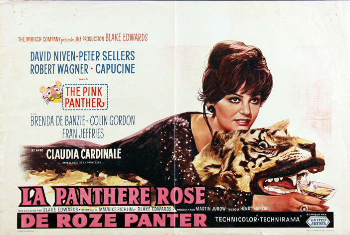 1964 Belgian SS/Folded (14x21in) The Pink Panther poster printed by Lichtert & Fils. Film directed by Blake Edwards, starring David Niven, Peter Sellers, Robert Wagner, Capucine, Claudia Cardinale, Brenda De Banzie, Colin Gordon, Fran Jeffries.
