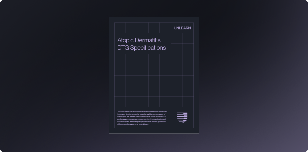 Atopic dermatitis digital twin generator spec sheet thumbnail