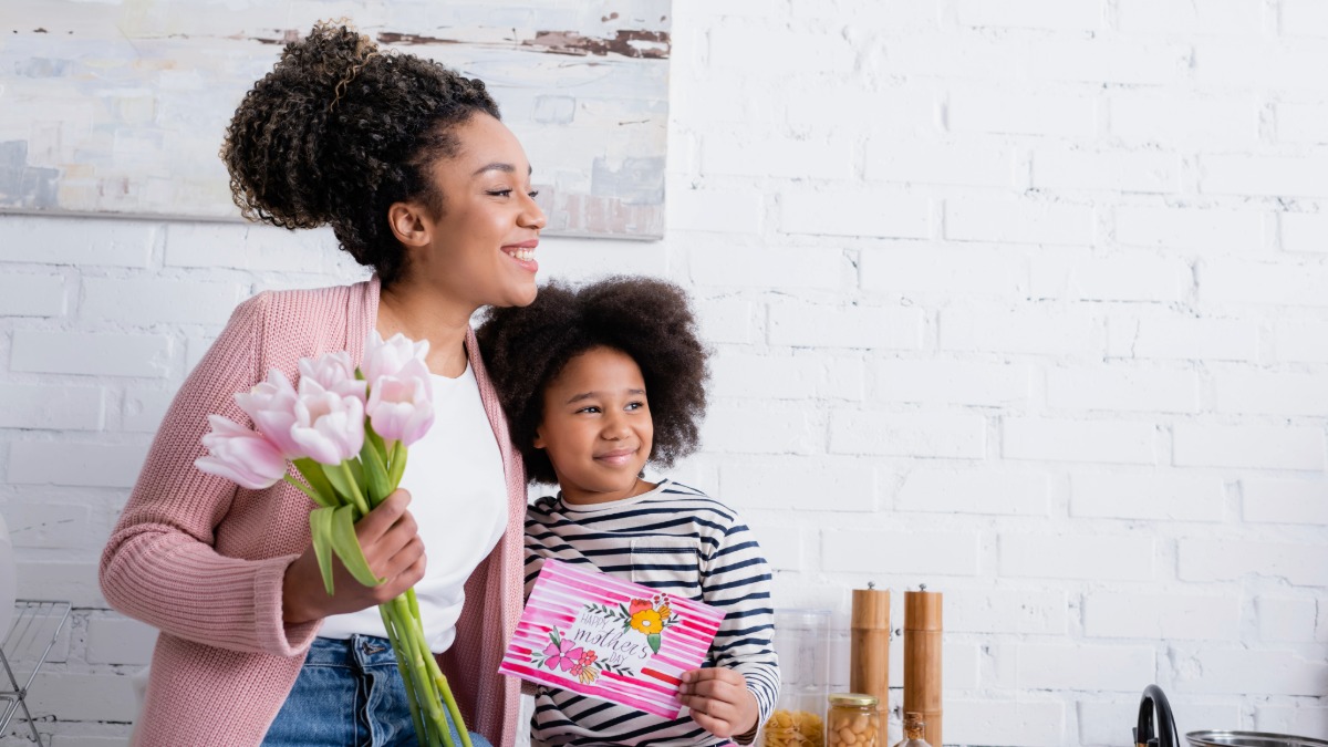 A mother and daughter on mother's day