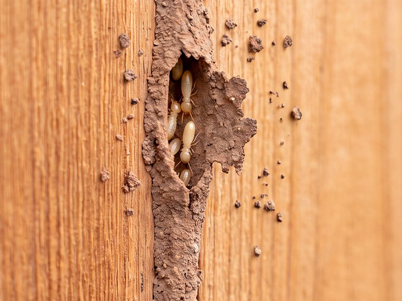 termites eating wood