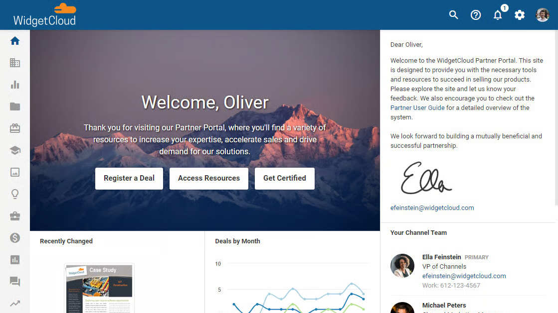 Channeltivity partner portal and training platform interface