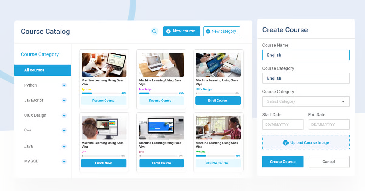 Paradiso LMS learning management system dashboard