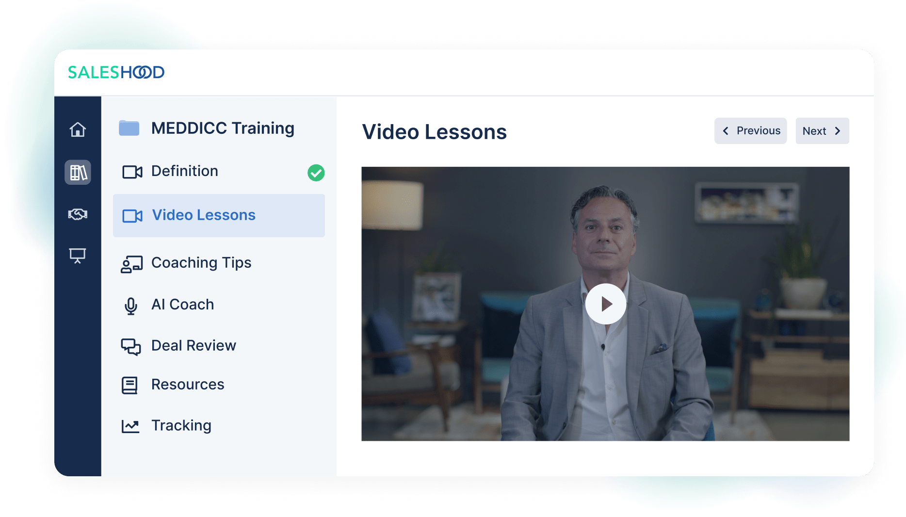 Saleshood sales enablement platform interface