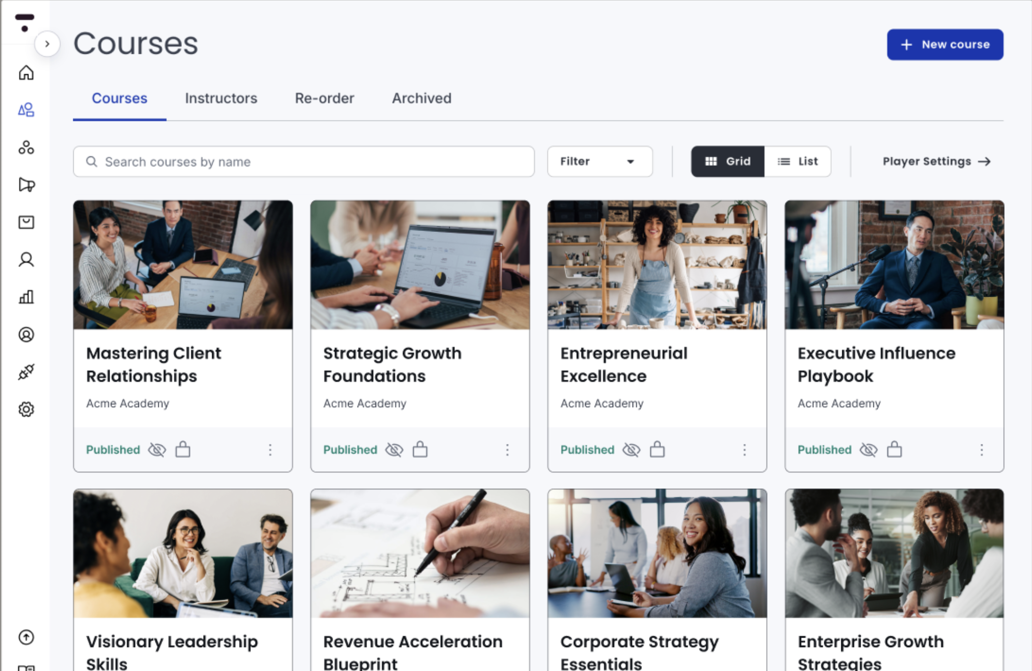 Thinkific online course platform dashboard