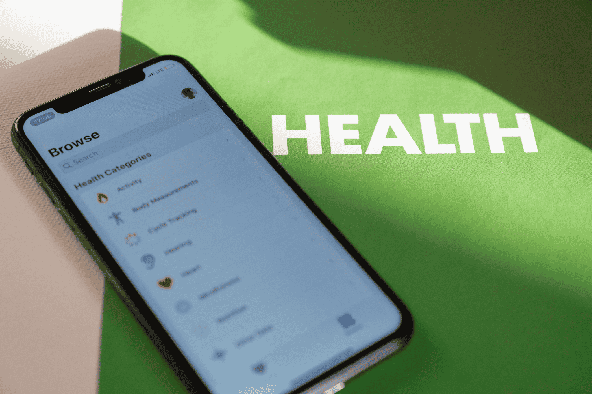 Image showing a phone next to the word "Health".