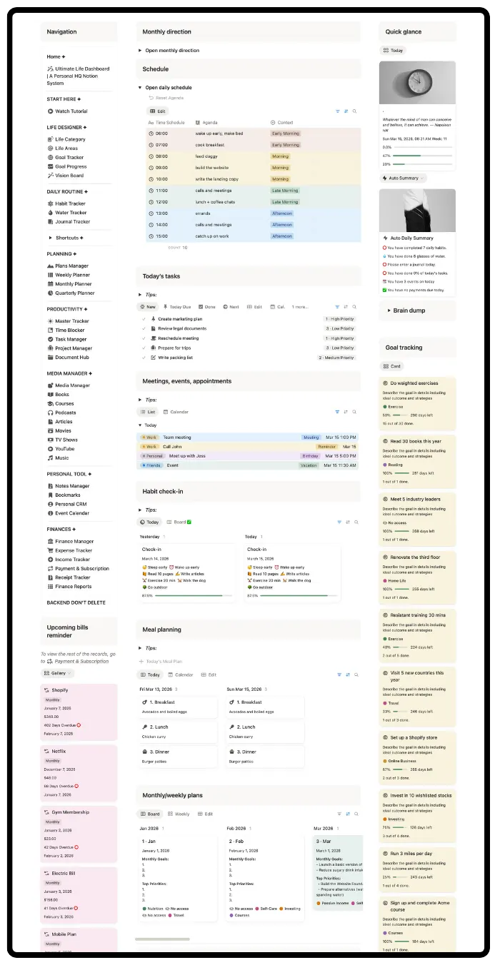 notion personal finance template idea
