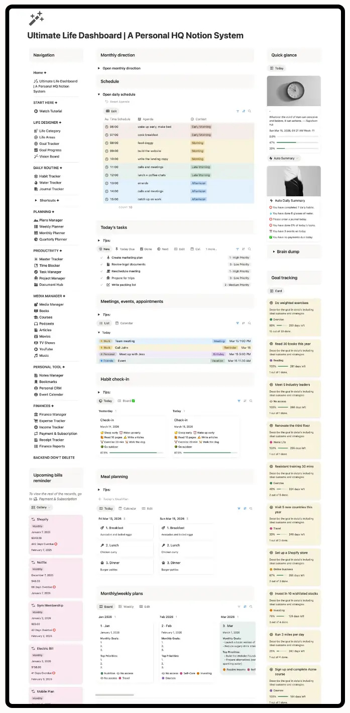 notion personal finance template idea