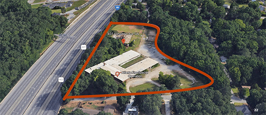 Aerial photo of site