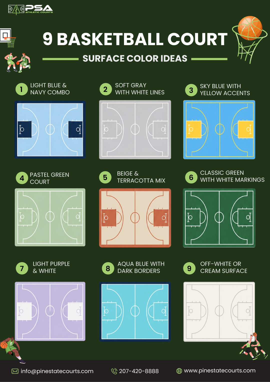 9 Basketball Court Surface Color Ideas