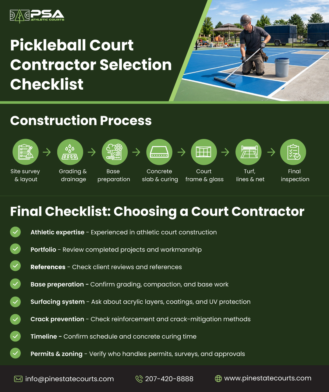 Checklist: Choosing the Right Pickleball Court Contractor