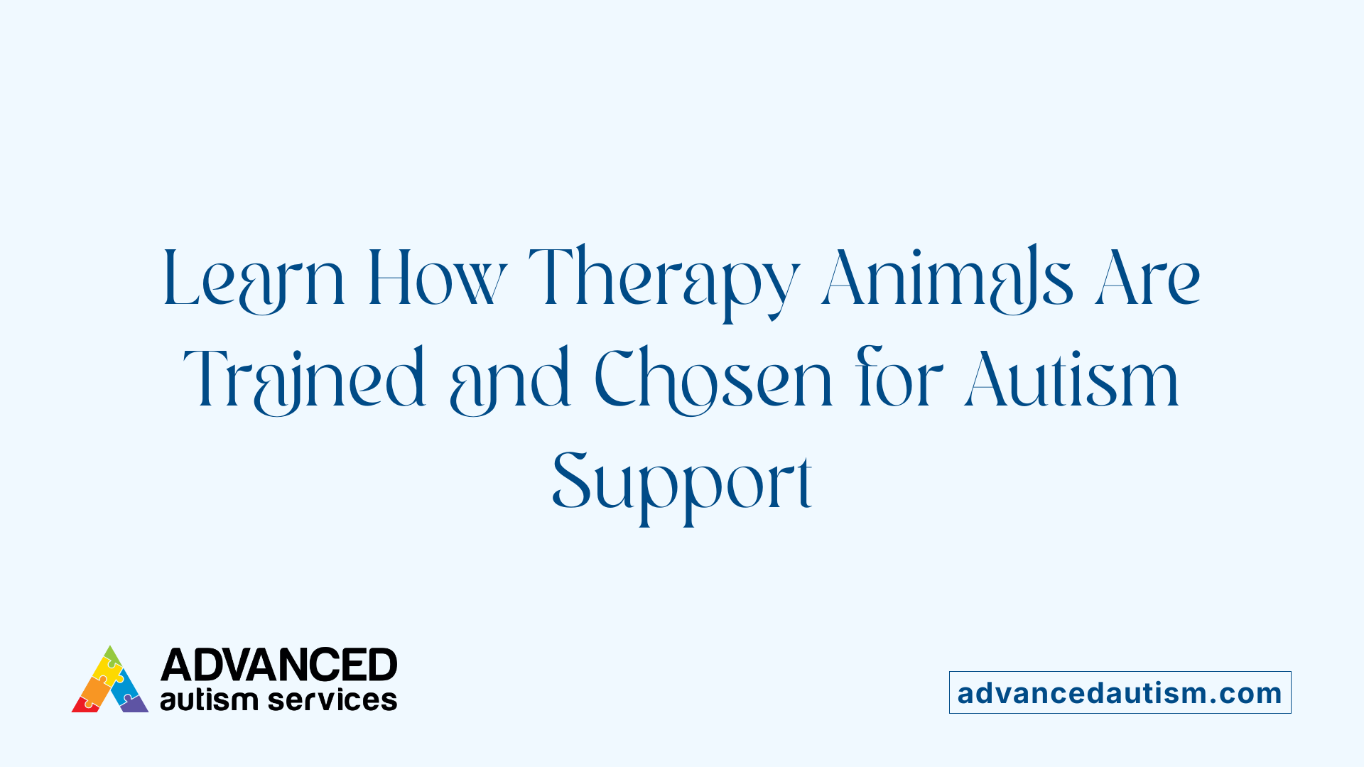 Learn How Therapy Animals Are Trained and Chosen for Autism Support