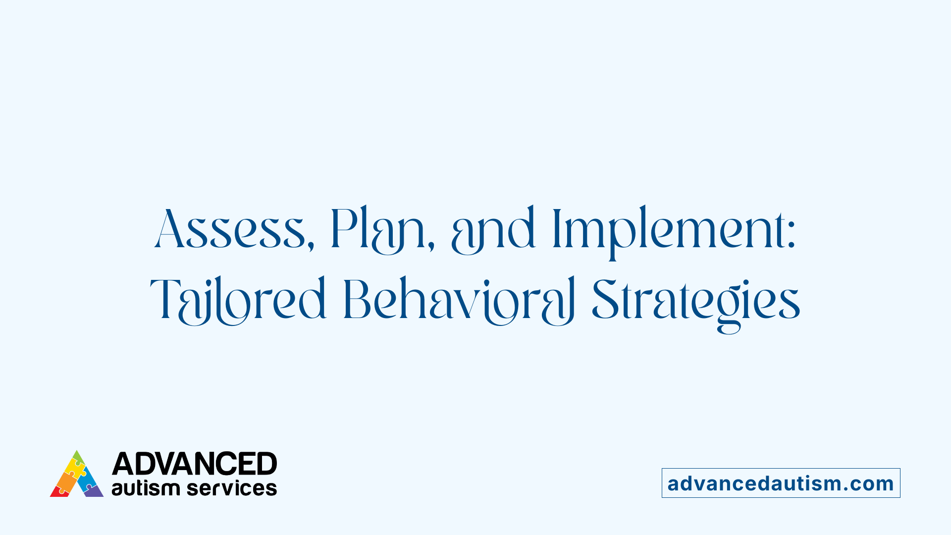 Assess, Plan, and Implement: Tailored Behavioral Strategies