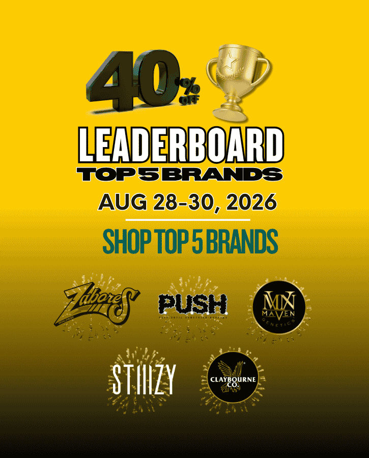 Leaderboard Sale 40% off August 28-30, 2026 Push Zabores Stiiizy Claybourne, Co. Maven