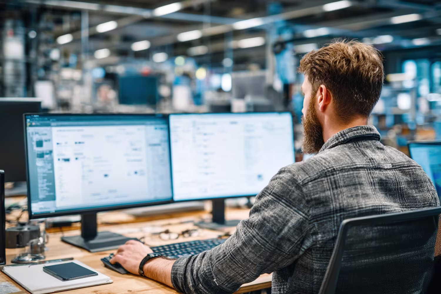 Employees collaborating on IT process automation
