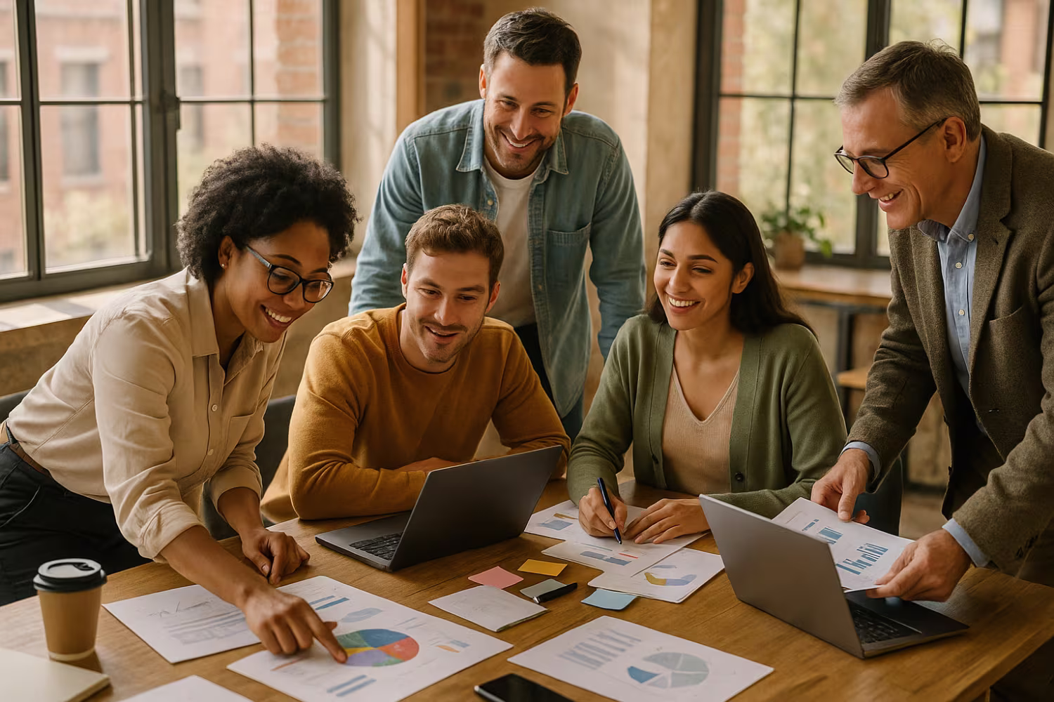 Diverse team using workflow automation tools