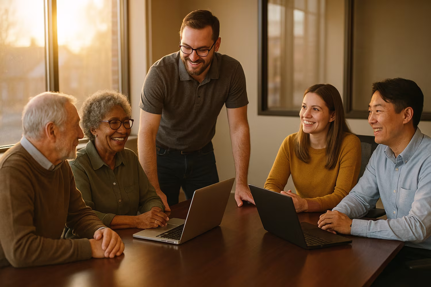 IT professional explaining outsourced IT services