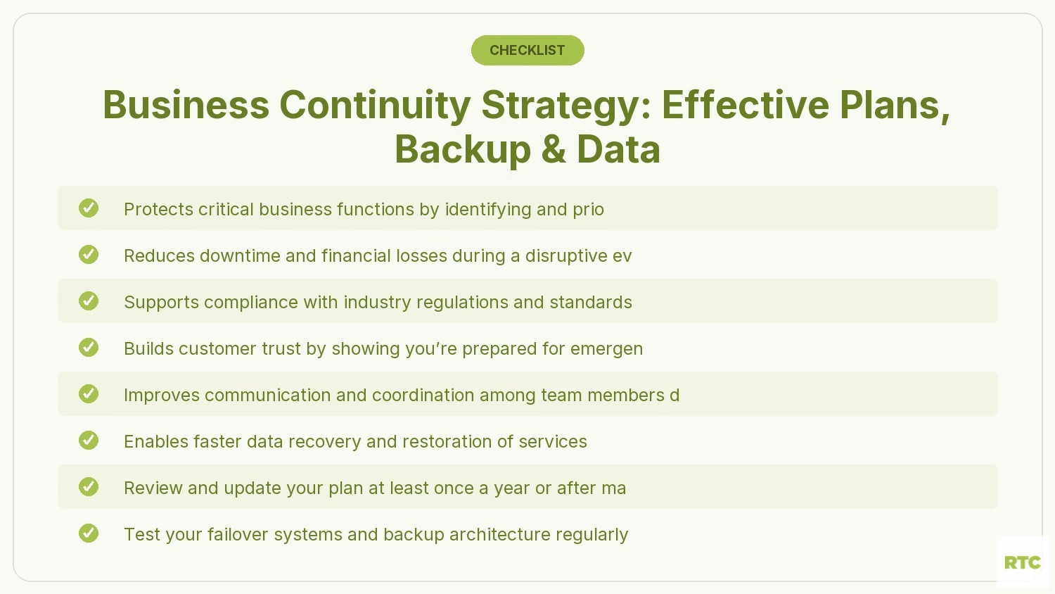 Business Continuity Strategy: Effective Plans, Backup & Data
