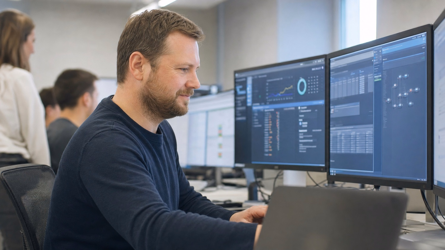 An IT professional focused on a task related to Business Continuity Strategy Ef