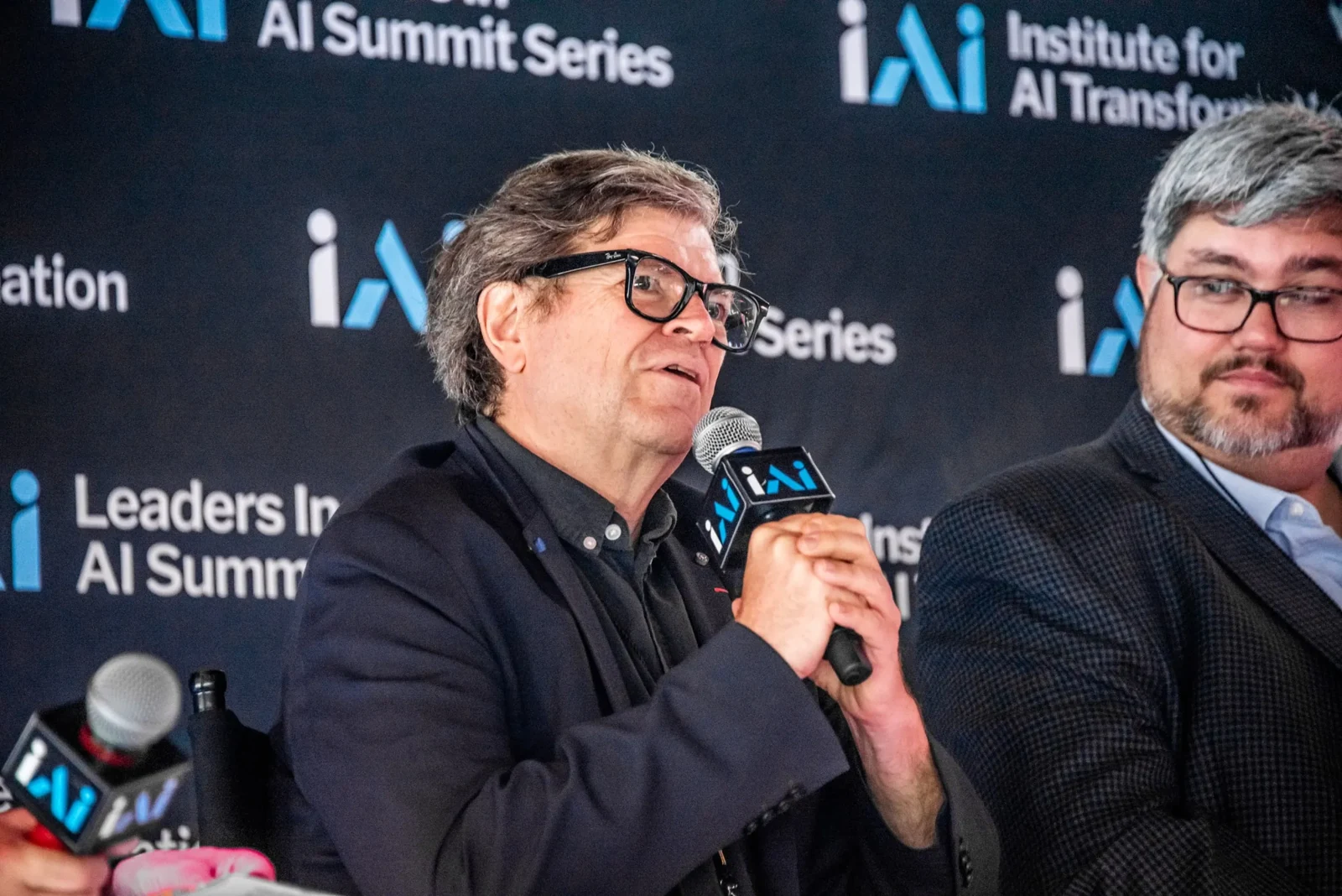 Yann LeCun speaking during an executive panel at Leaders in AI