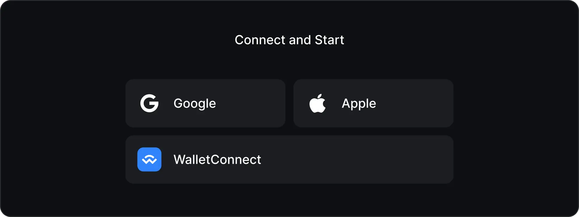 connect and start login buttons