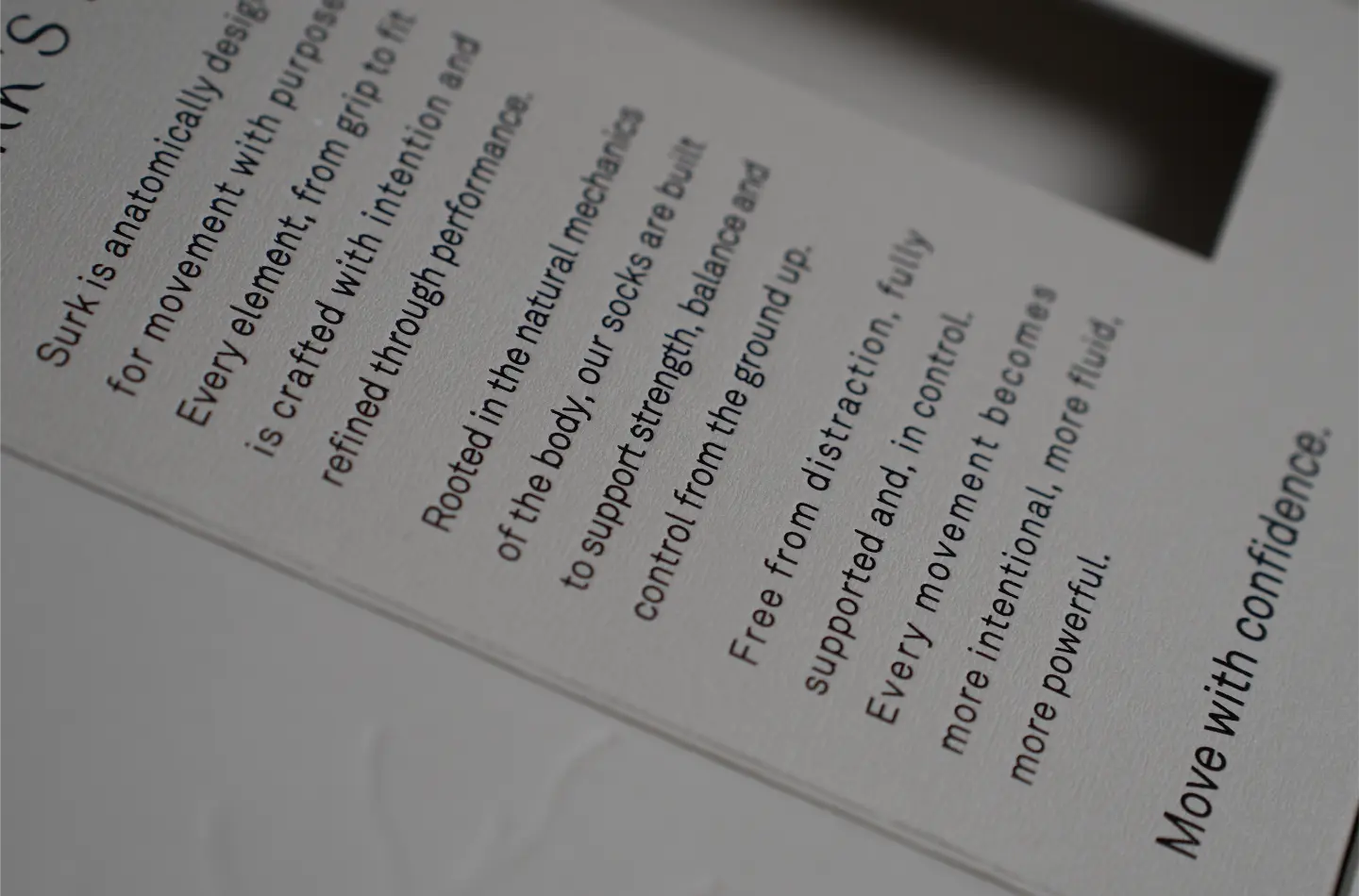 Custom magnetic flip lid box for clothing industry with hook and embossed finish, lid opened highlighting interior black and gold foil lettering