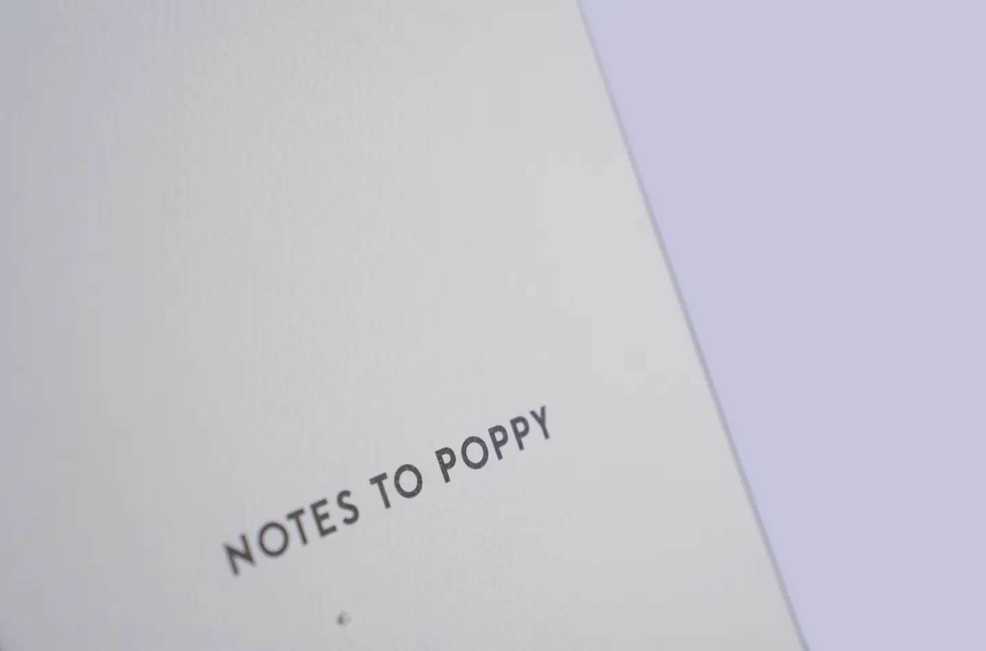 Detail view showing the special surface texture of a white book-shaped box with inner lining