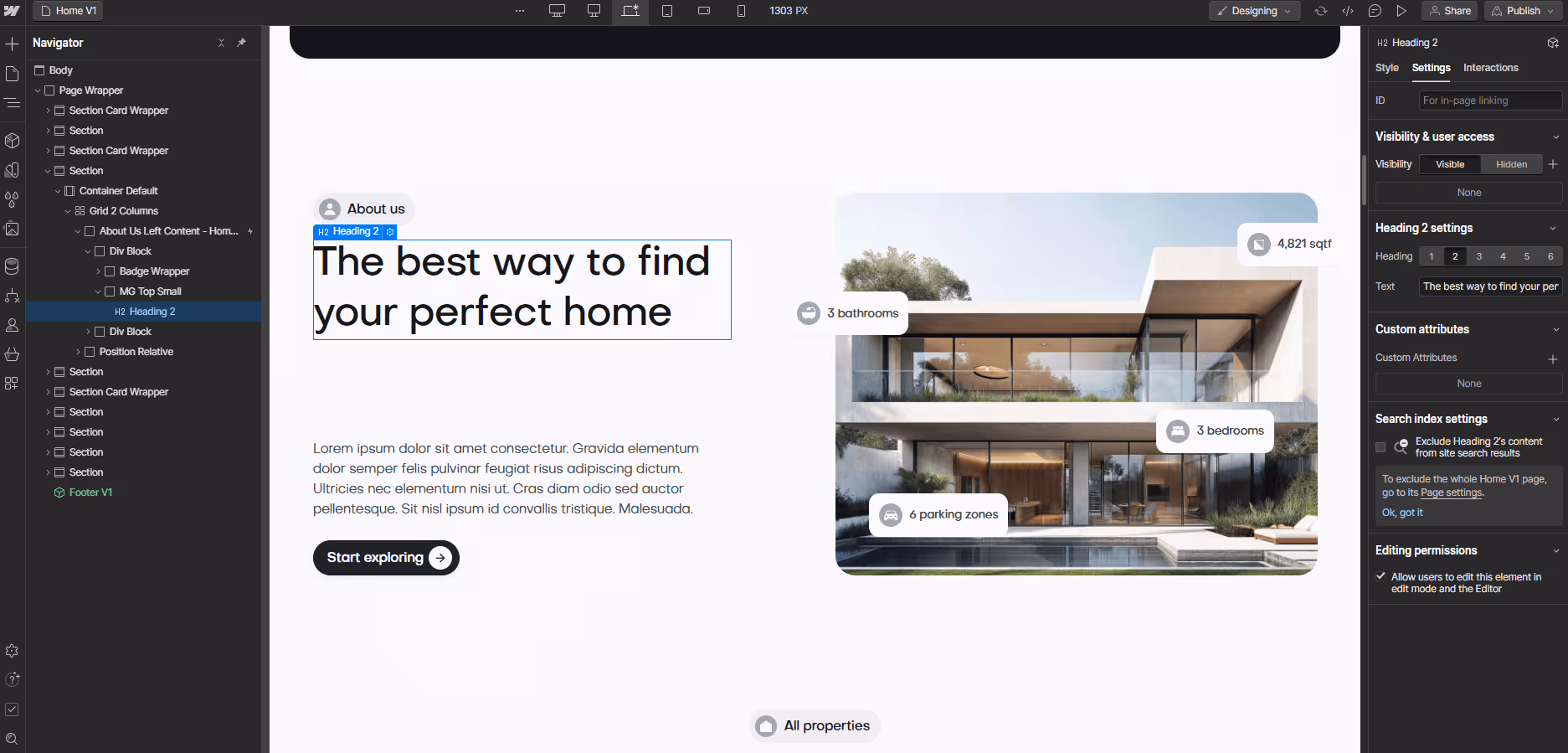Static Content - Property X Webflow Template