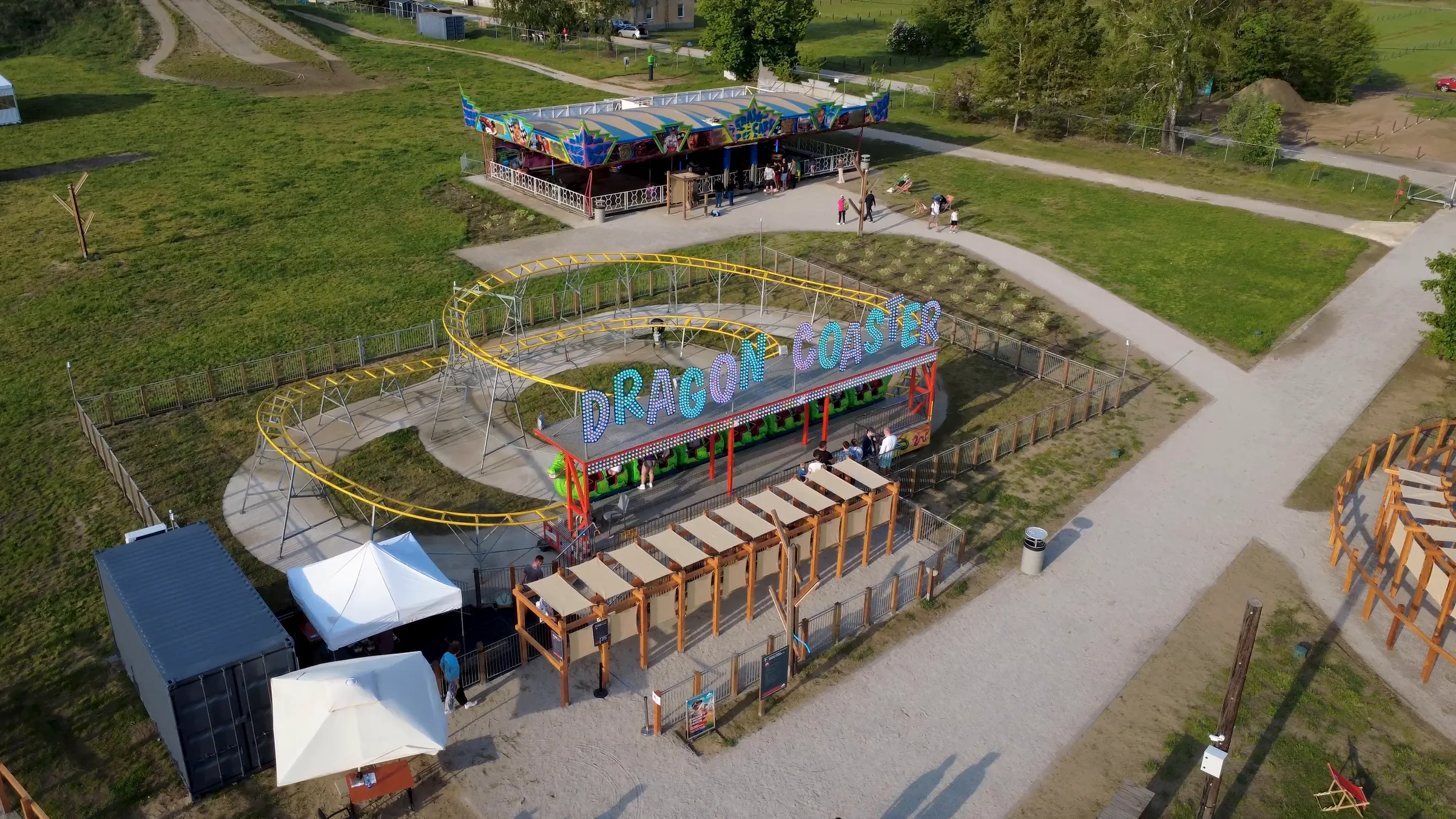 The coaster track from above
