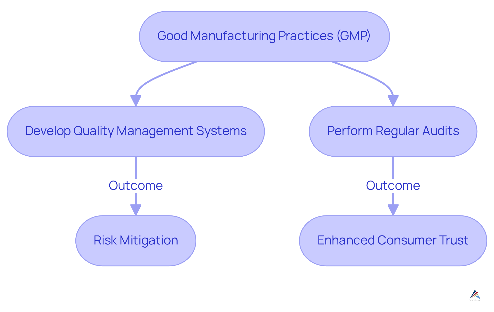 This flowchart outlines the essential steps companies need to take to comply with GMP. Each step leads to important outcomes that enhance product quality and consumer confidence.