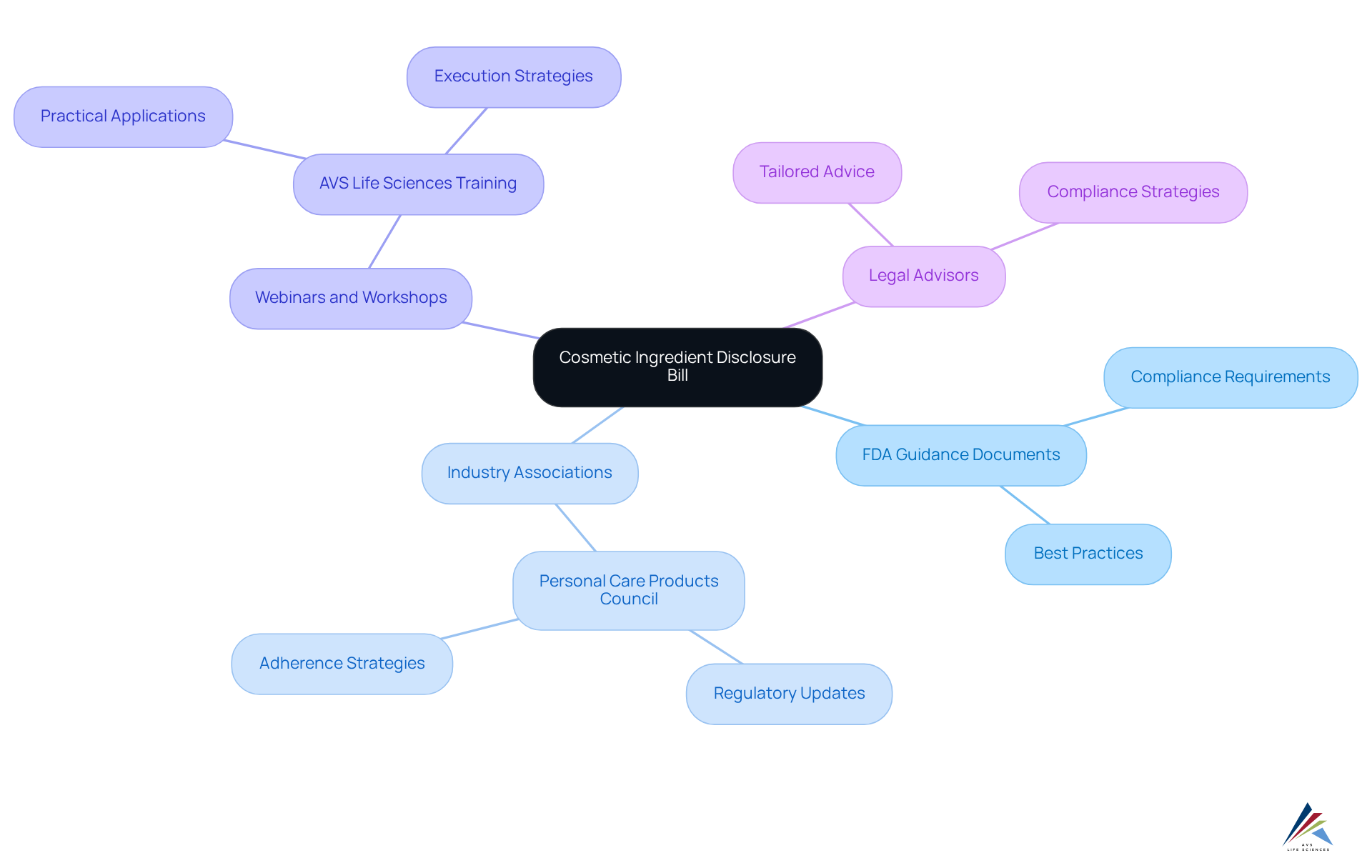 The center represents the main topic, and each branch points to a resource that can help companies comply with the new regulations. Follow the branches to explore different areas of support and guidance.