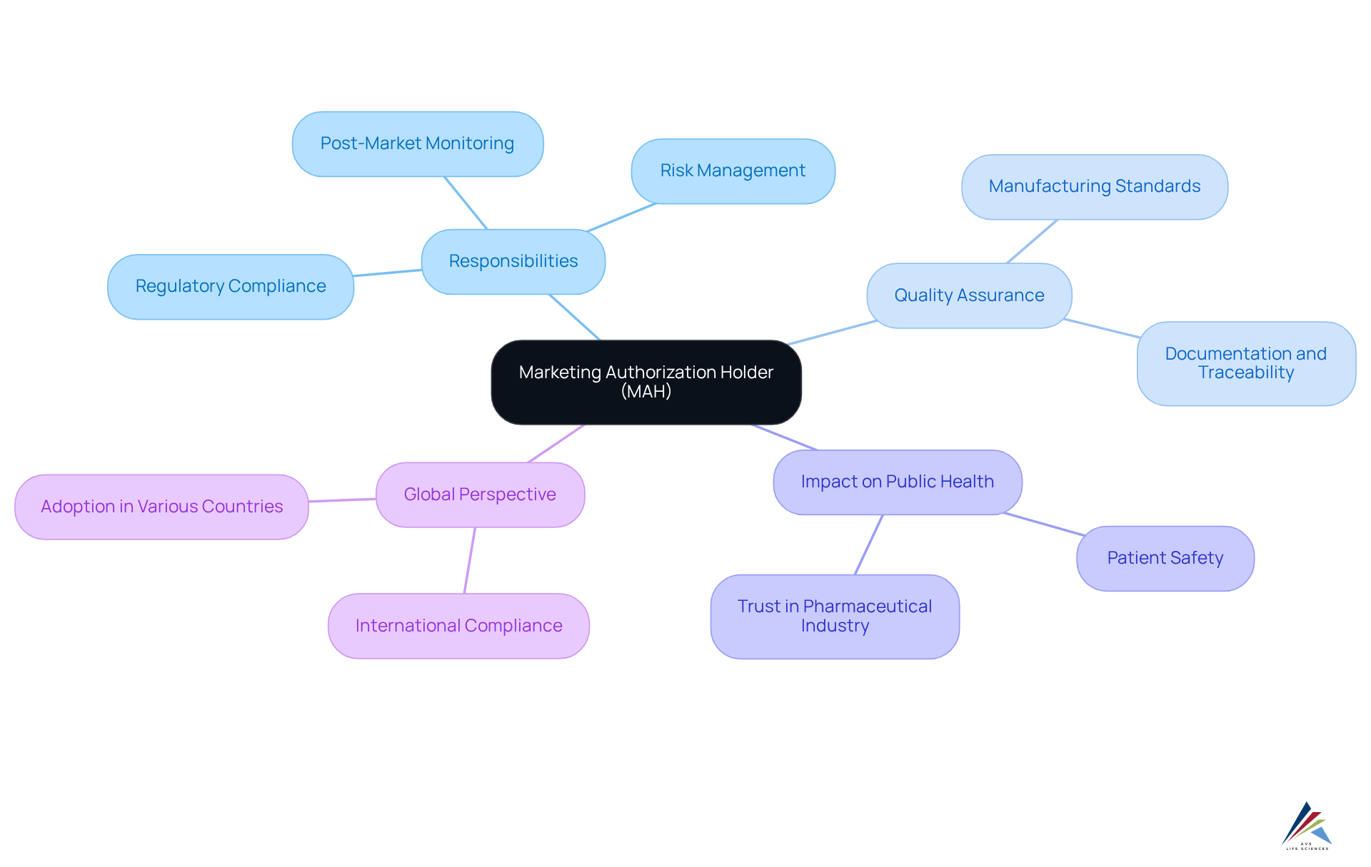 Start with MAH at the center, then explore the branches to understand their various responsibilities and the impact they have on public health and the pharmaceutical industry. Start with MAH at the center, then explore the branches to understand their various responsibilities and the impact they have on public health and the pharmaceutical industry.