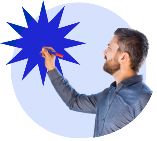 Man drawing a starburst with a marker
