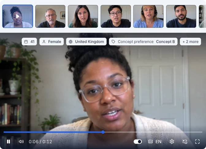 Participant interview with demographic tags