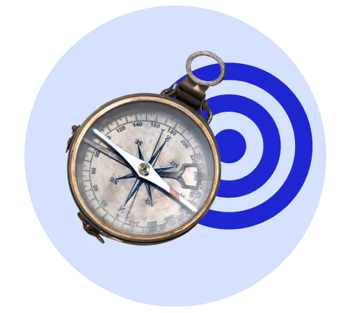 Compass in front of a target