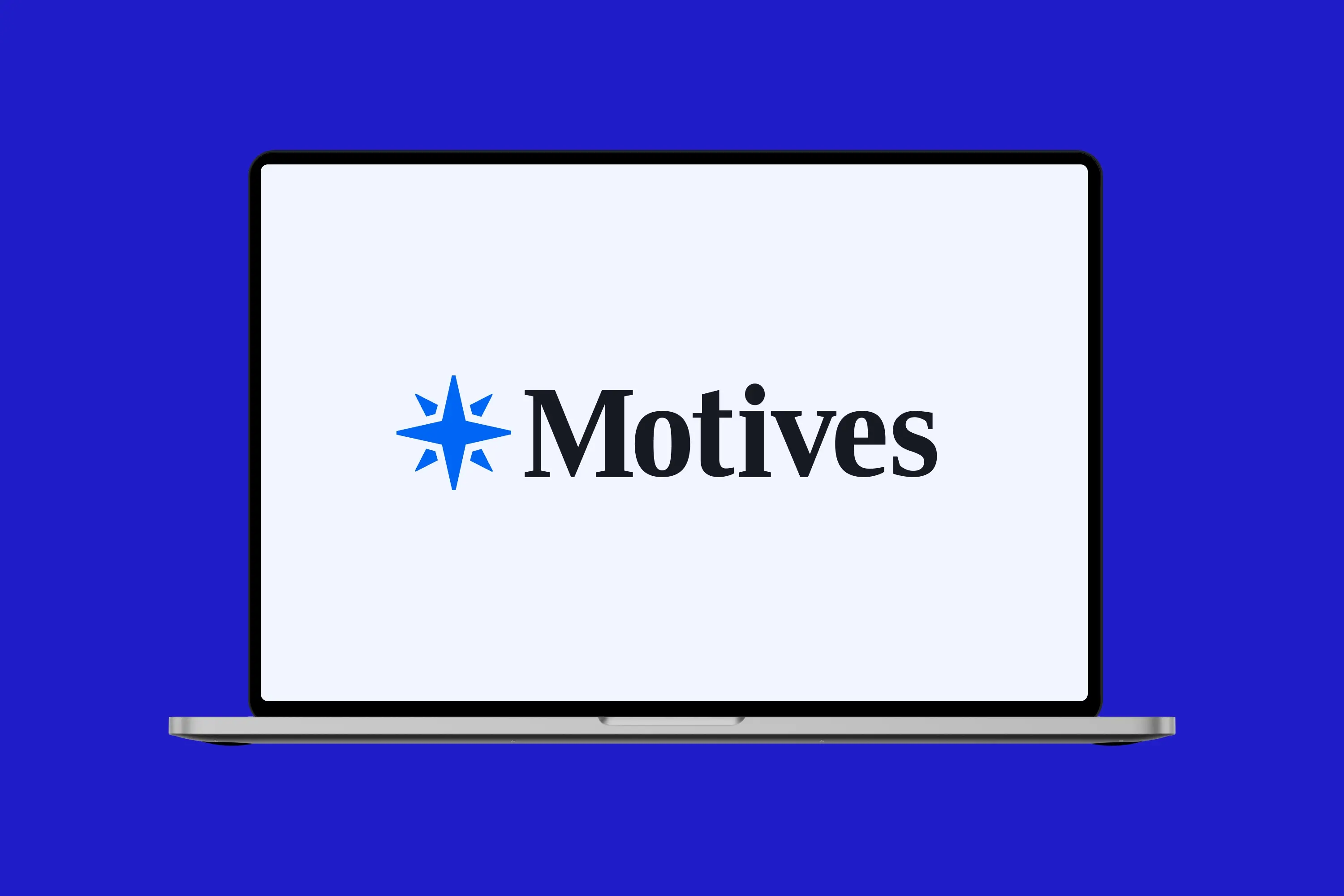 Motives logo on a laptop screen