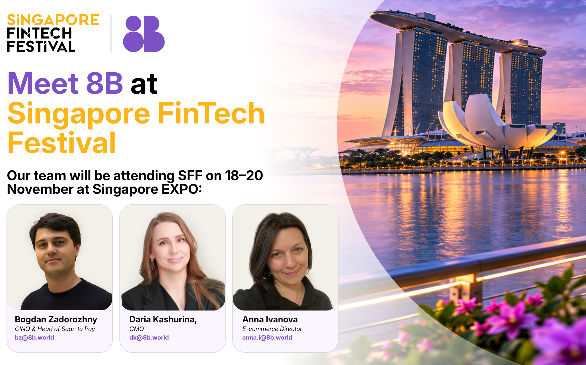 Meet 8B at Singapore FinTech Festival 2026