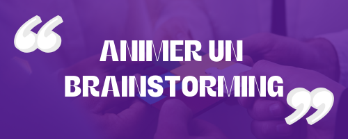 Fond : 6 personnes assembles un puzzle de couleur
Texte : Animer un brainstorming