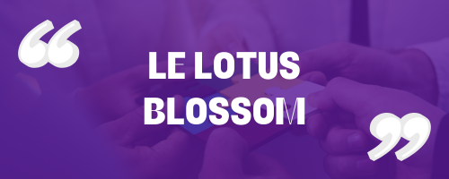 Fond : 6 personnes assembles un puzzle de couleur
Texte : le lotus blossom