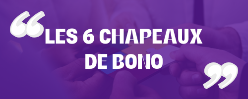 Fond : 6 personnes assembles un puzzle de couleur
Texte : les 6 chapeaux de bono