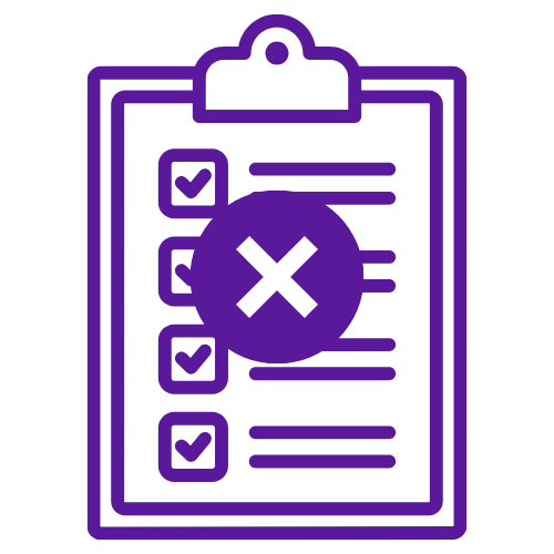 Picto Absence d'action : Checklist barée