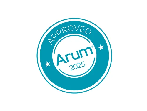 Badge showing that Flexys is approved by Arum for 2025.