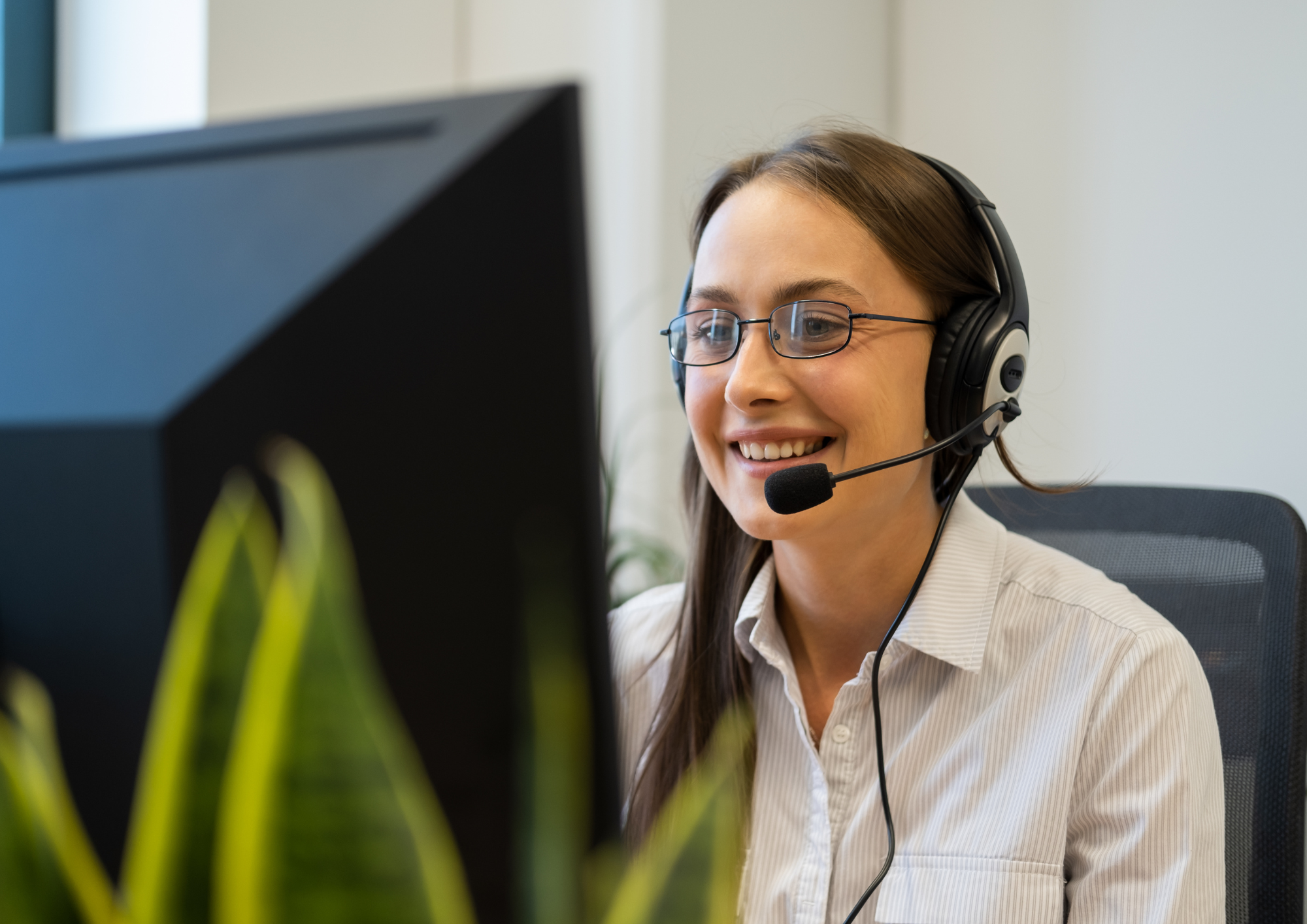 A collections agent on the phone