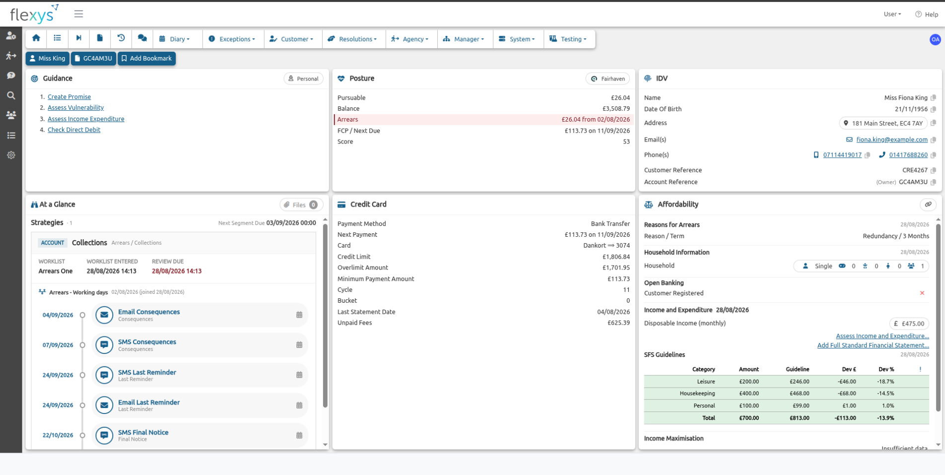 The Flexys agent desktop, one customer view