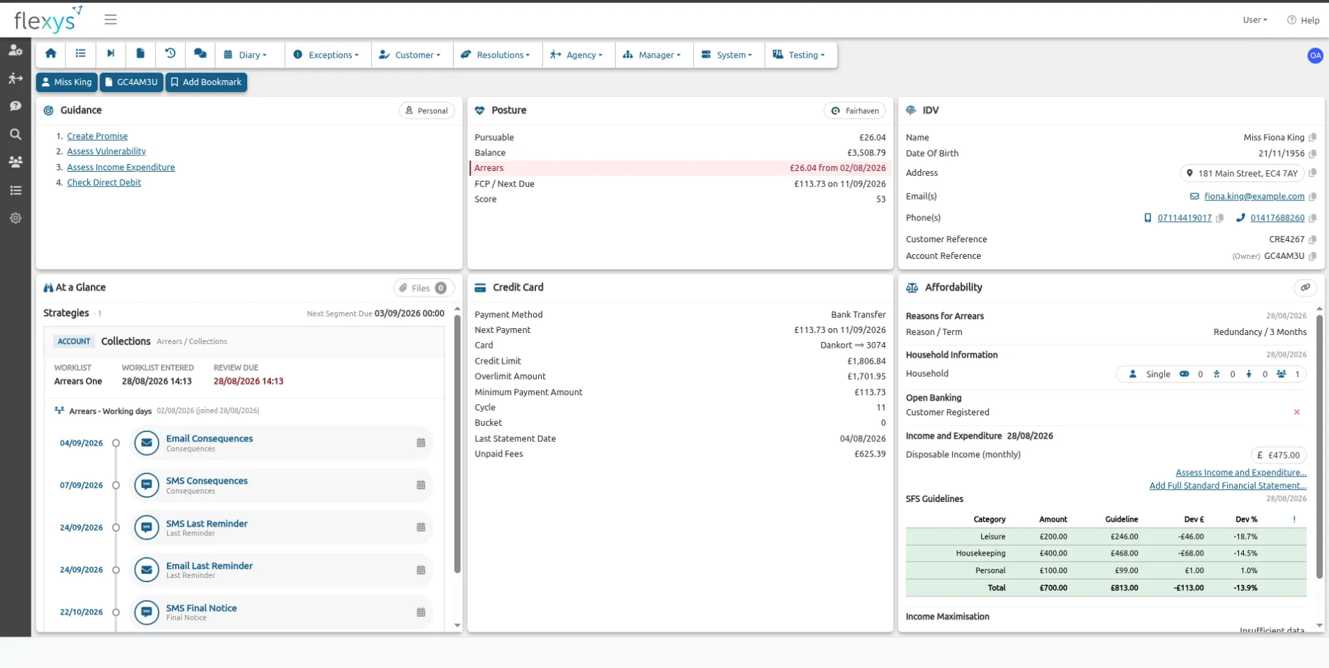 The Flexys agent desktop, one customer view