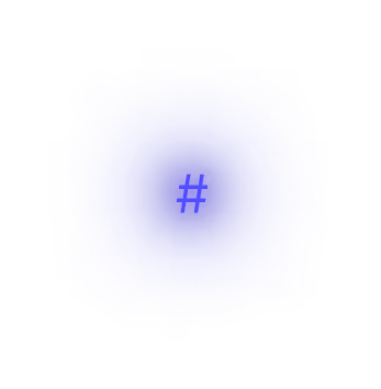glowing hashtag symbol purple